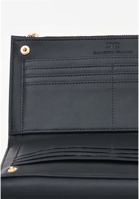 Pochette nera da donna con scudetto in metallo dorato ELISABETTA FRANCHI | PF04A46E2110